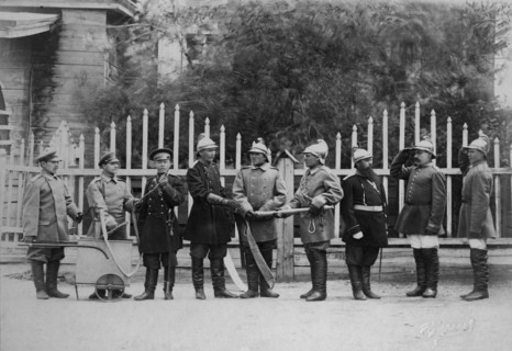 Irkutsk police fire brigade. Uniform: home uniform, fire-work uniform, dress uniform, 1894. Creator: R Prorokov.