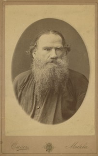 Count Leo Tolstoy, half-length portrait, facing right, between 1880 and 1886. Creator: Sass.