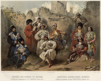 Deputies of the Caucasian tribes (who were at the coronation of the Sovereign Emperor..), 1862. Creator: Nicolas Aleksandrovich Sauerweid.