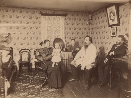 Interior view of a geologist's living room at gold mines in the Minusinsk mining district, 1890.  Creator: TG Ulatovskii.