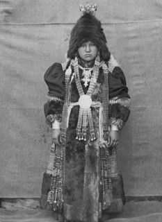 Yakut woman in festive attire, 1890. Creator: Unknown.