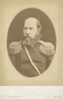 Aleksandr Yagodkin, half-length portrait, facing slightly left, between 1880 and 1886. Creator: Unknown.