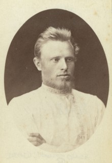 Ivan Cherniavski, head-and-shoulders portrait, facing right, between 1880 and 1886. Creator: Unknown.