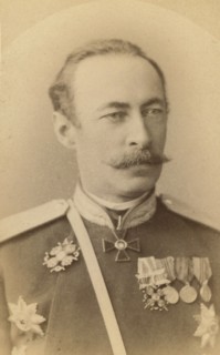 Petr Apollonovich Gresser, half-length portrait, facing slightly right..., between 1880 and 1886. Creator: Unknown.