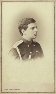 Grand Duke Vladimir Aleksandrovich, head-and-shoulders portrait, facing right, between 1860 and 1870 Creator: Unknown.