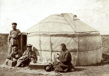 Buryat painters painting "Burkhans", 1895-1939. Creator: L Veniukov.
