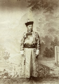 Buryat in national festive costume, 1895-1939. Creator: L Veniukov.