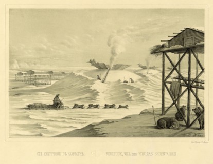 The Village of Kultuchnoe in Kamchatka., 1856. Creator: Ivan Dem'ianovich Bulychev.