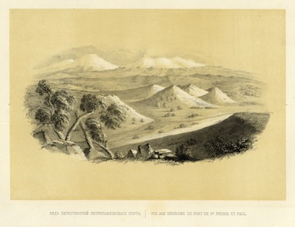 View of the Countryside near the Port of Petropavlovsk, 1856. Creator: Ivan Dem'ianovich Bulychev.