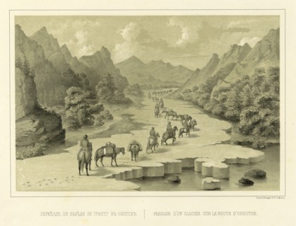 Crossing over the Ice on the Route to Okhotsk, 1856. Creator: Ivan Dem'ianovich Bulychev.