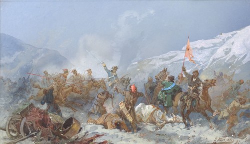 Fight with Pugachev's Troops, 19th century. Creator: Nikolay Nikolaevich Karazin.
