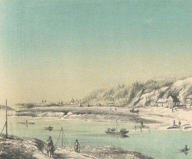 View of Tomsk From the Ferry Across the Tom River Along the Moscow Highway, 1871. Creators: M Kolosov, J Rogulin.