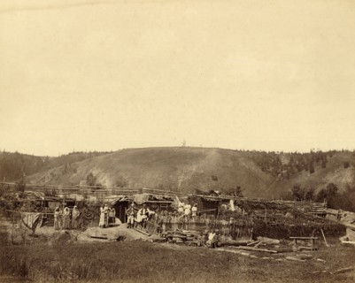 Dug-Out Shelters of Interned Families, 1891. Creator: Aleksei Kuznetsov.