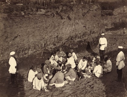 Hard Labor Convicts at Rest in the Pit, 1891. Creator: Aleksei Kuznetsov.