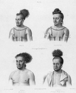 Inhabitants of the lower Caroline Islands, 19th century. Creators: Alexander Postels, Godefroy Engelmann.