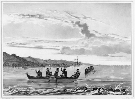 View of the Port of La Coquille In Kosrae Island, Caroline Islands, 19th century. Creators: Alexander Postels, Godefroy Engelmann, Emile-Charles Wattier.