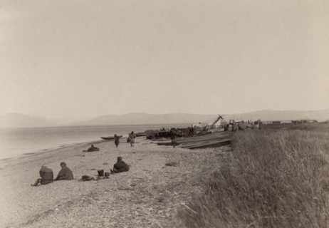 The First Day of Unloading Construction Material at Cape Aleksandr, 1889. Creator: Unknown.