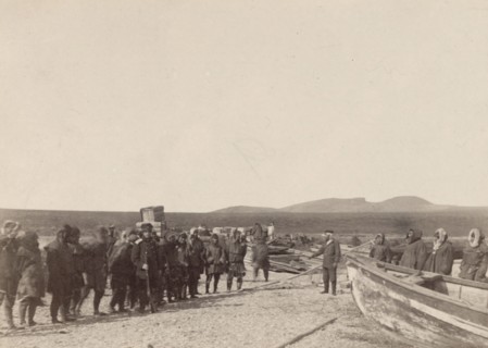 Transferring of Cargo along the Shore, 1889. Creator: Unknown.