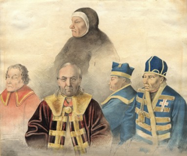 Group portrait of [Samoyed and Ostyak nobility], 1860s. Creator: Mikhail Znamensky.