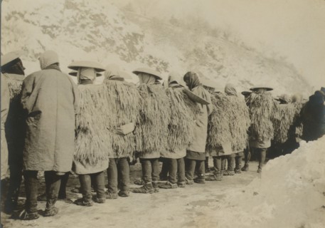Japanese coolies in winter costume, c1904. Creator: Robert Lee Dunn.