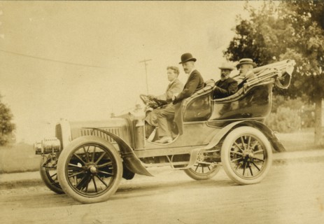 Russian delegates having automobile ride at Portsmouth, N.H., 1905. Creator: Nathan Lazarnick.