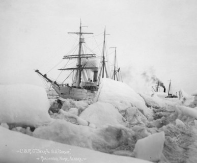 U.S.R.C. "Bear" and S.S. "Corwin" - Roadstead, Nome, Alaska, between c1900 and 1927. Creator: Lomen Brothers.