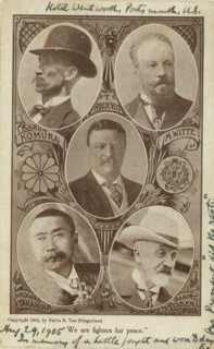 Portraits of envoys at the Portsmouth Peace Conference, Baron Komura and Kogoro..., c1905. Creator: Edmund Noble.