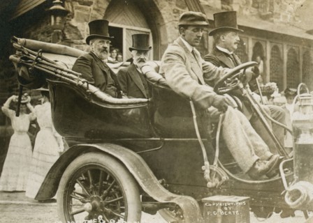 Russian envoys Serge Witte and Baron de Rosen in an automobile, c1905. Creator: Unknown.