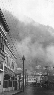 Clouds descending into the main street, between c1900 and 1923. Creator: Unknown.