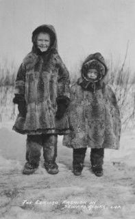 Children in Eskimo fur clothing, between c1900 and c1930. Creator: Unknown.