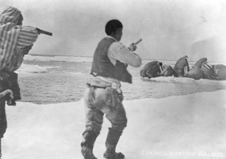 Eskimos hunting walrus, between c1900 and 1927. Creator: Unknown.