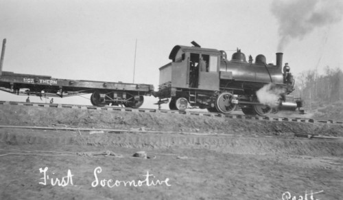 First locomotive of U.S. Railroad, between c1900 and c1930. Creator: Unknown.