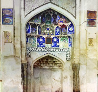 Wall painting in a niche in Bogoeddin, Bukhara, between 1905 and 1915. Creator: Sergey Mikhaylovich Prokudin-Gorsky.