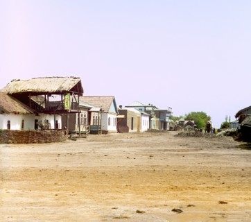Mugan: Settlement of Petropavlovskoe; a street (seventy-seven households), between 1905 and 1915. Creator: Sergey Mikhaylovich Prokudin-Gorsky.