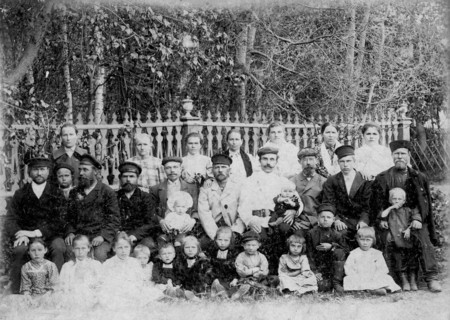 Workers of the Gorokhov mill with their families, 1904. Creator: Unknown.