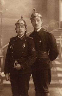 Nikolai Illarionovich Iamol'skii (On the Left) in the Parade Uniform of the..., early 20th cent. Creator: Unknown.