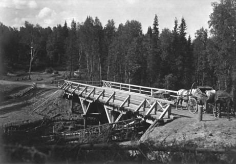 A Bridge of 12 Sazhens Length Across the Sosnovka River on the Votinovskoaia Railroad, 1909. Creator: Dorozhno-Stroitel'nyi Otdel.