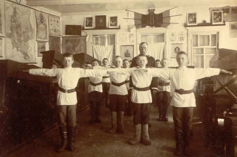 School Gymnastics, 1909. Creator: Nikolai Georgievich Katanaev.