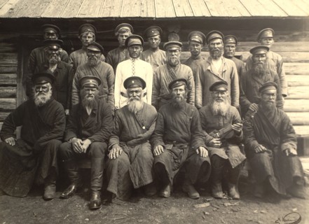 A group of old-timer Cossacks, 1909. Creator: Nikolai Georgievich Katanaev.