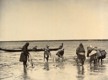 Dragging Out a Sweep-Net: Fishing on Lake Zaisan, 1909. Creator: Nikolai Georgievich Katanaev.