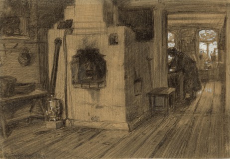 In a Hut on the Outskirts of Irkutsk, 1904. Creator: Boris Vasilievich Smirnov.