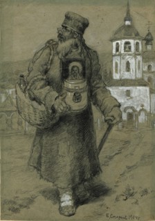 A Monk Collecting Taxes for the Construction of the Church in Irkutsk, 1904. Creator: Boris Vasilievich Smirnov.