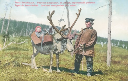 Ethnic Orochen on the Taiga, Transporting a Child, 1904-1917. Creator: Unknown.