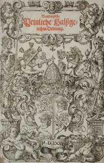 Frontispiece of Bamberger Highcourt, 1580. Creator: Unknown.