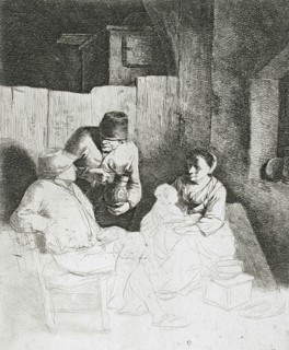 The Mother Seated in an Inn, 17th century. Creator: Cornelis Bega.