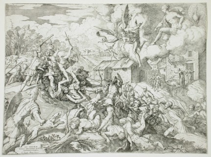 The Servants of Aeneas Battling the Servants of the Latin King, between 1560 and 1579. Creator: Giovanni Battista Fontana.