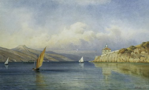 The Prestenizza beacon on the island of Cherso, 1886. Creator: Gottfried Seelos.