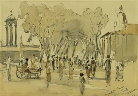 Path to the gate in Point de Galle on Ceylon (Sri Lanka), 1858. Creator: Joseph Selleny.