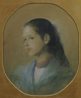 Lady with coral necklace, 1898. Creator: Adalbert Franz Seligmann.