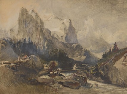 The Wetterhorn in the Bernese Oberland, undated. Creator: Alexandre Calame.